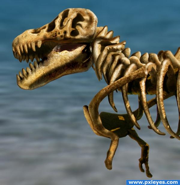 Golden dinosaur photoshop picture